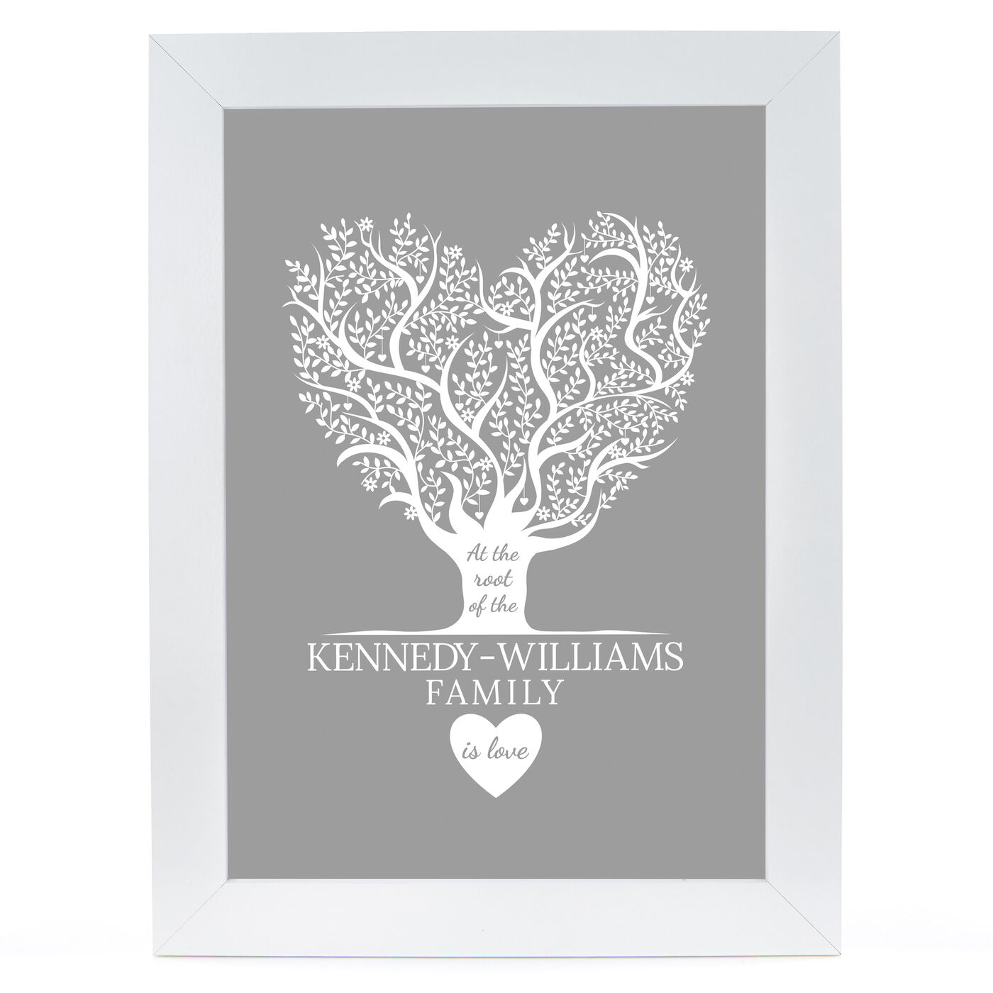 Love Hearts Personalised Family Tree Print Love Hearts Personalised Family Tree Print